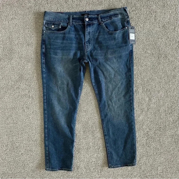 True Religion Men's Size 40 Geno SN Flap Slim Relaxed Fit Blue Denim Jeans - Picture 1 of 11